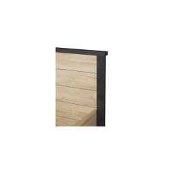 Lit Phaedra 160 × 200 cm – Décor chêne français & nox – Meuble chambre adulte