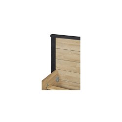 Lit Phaedra 160 × 200 cm – Décor chêne français & nox – Meuble chambre adulte