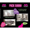 Pack Sarah – Salon, salle à manger et chambre complète – Ensemble moderne