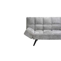 canapé-lit, convertible, canapé 2 places, petit espace, mousse froide, bois eucalyptus, gris clair, BURSA