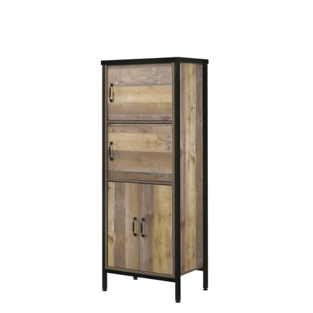 Commode MTL‑29 imitation chêne – 4 portes – Design moderne et pratique