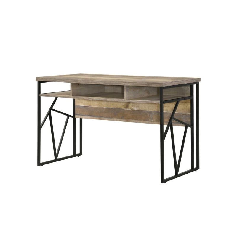 Bureau MTL‑39 imitation chêne – 3 niches – Conception compacte et pratique