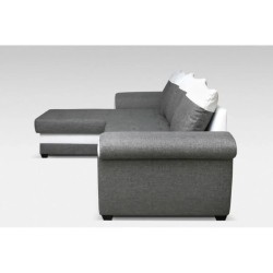 Salon Petit Latte réversible convertible avec coffre – Gris & blanc