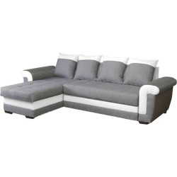 Salon Petit Latte réversible convertible avec coffre – Gris & blanc