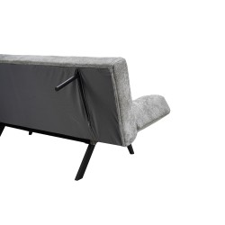 canapé-lit, convertible, canapé 2 places, petit espace, mousse froide, bois eucalyptus, gris clair, BURSA