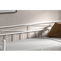 Lit "Sablo" 90×200 métal avec sommier — blanc ou noir