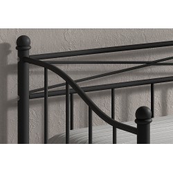 Lit "Sablo" 90×200 métal avec sommier — blanc ou noir
