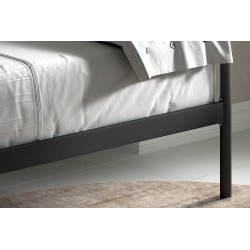 Lit "Sablo" 90×200 métal avec sommier — blanc ou noir