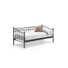 Lit "Sablo" 90×200 métal avec sommier — blanc ou noir