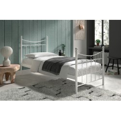 Lit Sacha métal 90-200 / 140-200 / 160-200 avec sommier – blanc ou noir