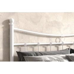 Lit Sacha métal 90-200 / 140-200 / 160-200 avec sommier – blanc ou noir