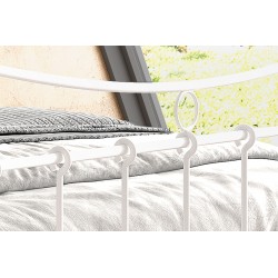 Lit Sacha métal 90-200 / 140-200 / 160-200 avec sommier – blanc ou noir