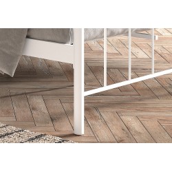 Lit Sacha métal 90-200 / 140-200 / 160-200 avec sommier – blanc ou noir