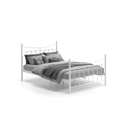 Lit Sacha métal 90-200 / 140-200 / 160-200 avec sommier – blanc ou noir