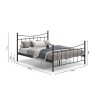 Lit Sacha métal 90-200 / 140-200 / 160-200 avec sommier – blanc ou noir