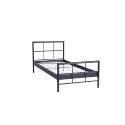 Lit "Davy" métal gris foncé avec sommier – 90, 140 ou 160 × 200 cm
