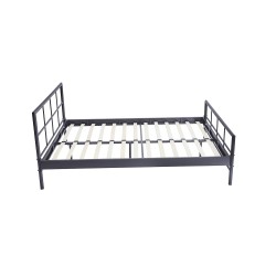 Lit "Davy" métal gris foncé avec sommier – 90, 140 ou 160 × 200 cm