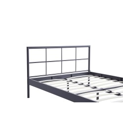 Lit "Davy" métal gris foncé avec sommier – 90, 140 ou 160 × 200 cm