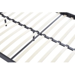 Lit "Davy" métal gris foncé avec sommier – 90, 140 ou 160 × 200 cm