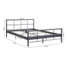Lit "Davy" métal gris foncé avec sommier – 90, 140 ou 160 × 200 cm