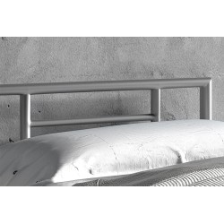 Lit Sandro métal gris avec sommier – 90, 140 ou 160×200 cm