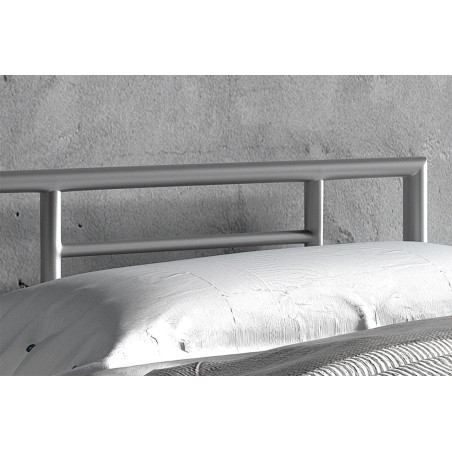 Lit Sandro métal gris avec sommier – 90, 140 ou 160×200 cm