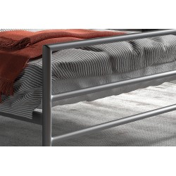 Lit Sandro métal gris avec sommier – 90, 140 ou 160×200 cm