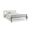 Lit Sandro métal gris avec sommier – 90, 140 ou 160×200 cm