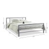 Lit Sandro métal gris avec sommier – 90, 140 ou 160×200 cm