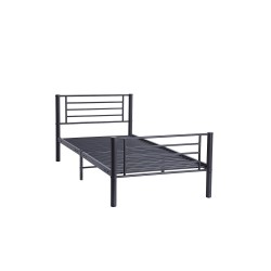 Lit "Sammy" métal gris foncé 90×200 cm avec sommier