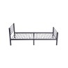 Lit "Sammy" métal gris foncé 90×200 cm avec sommier