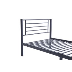 Lit "Sammy" métal gris foncé 90×200 cm avec sommier