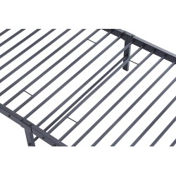 Lit "Sammy" métal gris foncé 90×200 cm avec sommier