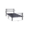 Lit "Sammy" métal gris foncé 90×200 cm avec sommier