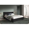 Lit "Roma" 160×200 cm avec sommier – PU Noir ou Tissu Gris