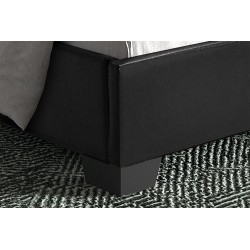 Lit "Roma" 160×200 cm avec sommier – PU Noir ou Tissu Gris