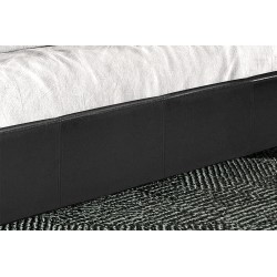 Lit "Roma" 160×200 cm avec sommier – PU Noir ou Tissu Gris