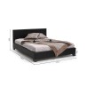 Lit "Roma" 160×200 cm avec sommier – PU Noir ou Tissu Gris
