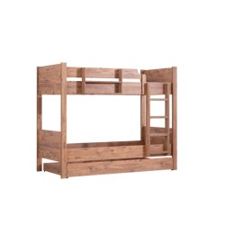Lit "Tripo" bois noyer – 3 tailles disponibles + armoires assorties