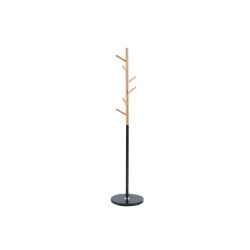 Porte-manteaux Viola Noir mat – Bois de hêtre & métal, 172 × 37 cm