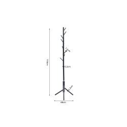 Porte-manteaux Kassie Noir – Métal Ø 48 cm H 174 cm, design épuré