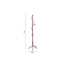 Porte-manteaux Kassie Rouge – Métal Ø 48 cm H 174 cm, design moderne