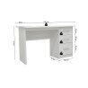 Bureau Mateo 3 tiroirs – MDF blanc 121×60 cm, design élégant et fonctionnel