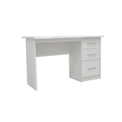 Bureau Mateo 3 tiroirs – MDF blanc 121×60 cm, design élégant et fonctionnel