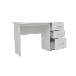 Bureau Mateo 3 tiroirs – MDF blanc 121×60 cm, design élégant et fonctionnel