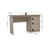 Bureau Mateo 3 tiroirs décor Sonoma – MDF 121×60 cm, esthétique et fonctionnel