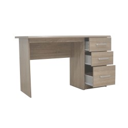 Bureau Mateo 3 tiroirs décor Sonoma – MDF 121×60 cm, esthétique et fonctionnel