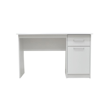 Bureau "Milou" 1 tiroir 1 porte blanc – MDF 121 × 60 cm, fonctionnel & élégant