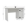 Bureau "Milou" 1 tiroir 1 porte blanc – MDF 121 × 60 cm, fonctionnel & élégant