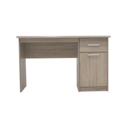 Bureau "Milou" 1 tiroir 1 porte décor Sonoma – MDF 121 × 60 cm, chaleureux & fonctionnel